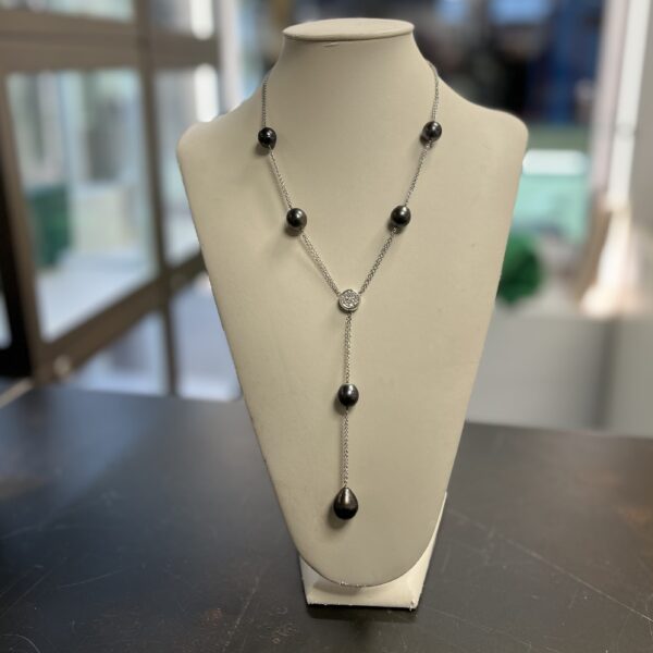 COLLANA PERLE TAHITI E DIAMANTI