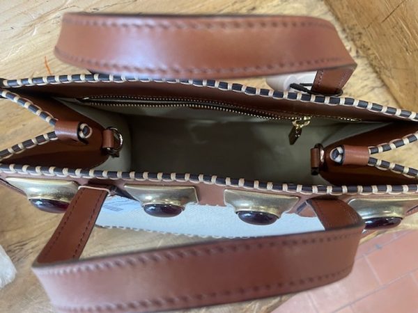 Borsa A Mano In Pelle E Tessuto Borchie Etro - immagine 6