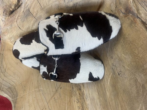 Ciabatte Cavallino Pezzato Bianco E Marrone 45 - immagine 5