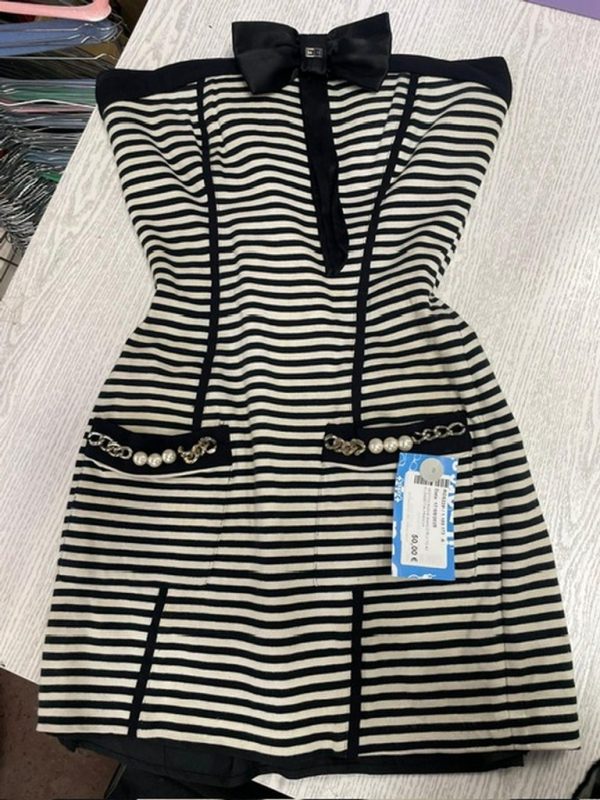 Vestito Righe Bianco Blu Tg 42 Elisabetta Franchi