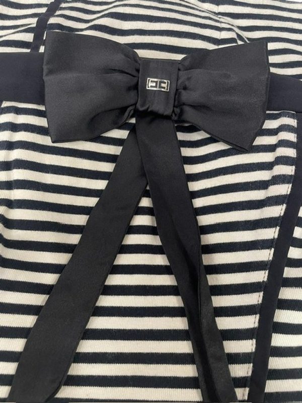 Vestito Righe Bianco Blu Tg 42 Elisabetta Franchi - immagine 3