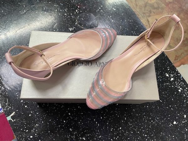 DECOLLETE ROSA RIGHE AZZURRE GIORGIO ARMANI 37