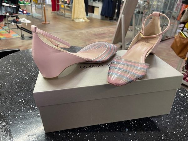 DECOLLETE ROSA RIGHE AZZURRE GIORGIO ARMANI 37 - immagine 5