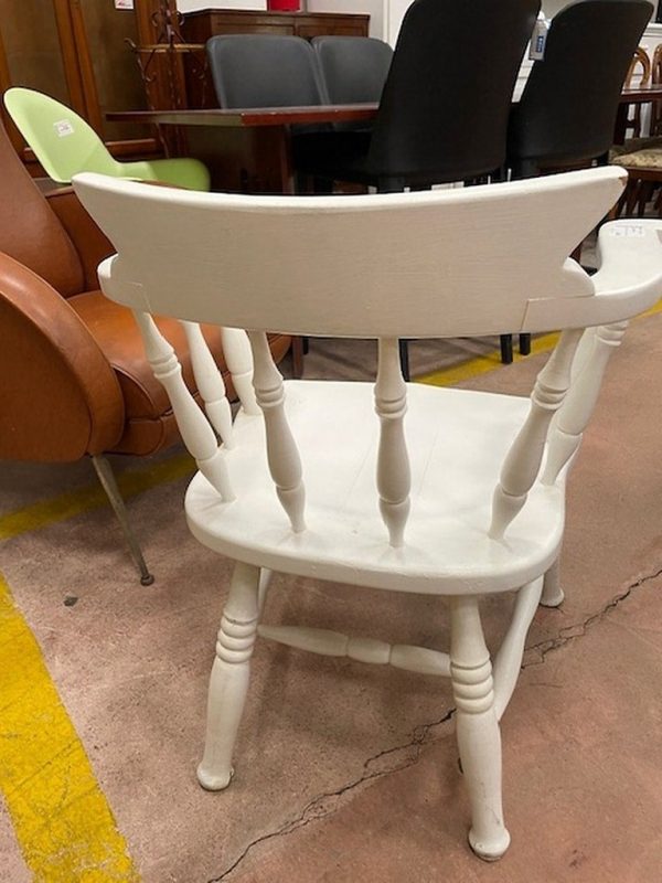 Sedia Bianca Con Braccioli Legno - immagine 3