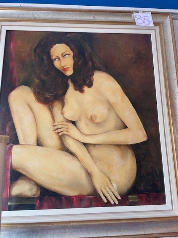 Quadro Donna Nuda Capelli Marroni