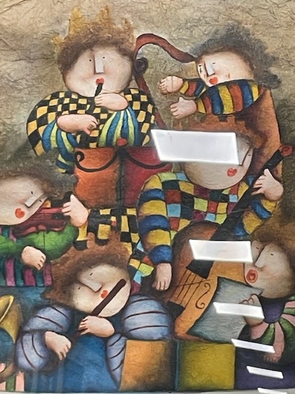 Quadro Corn Legno Nera Musicisti In Carne