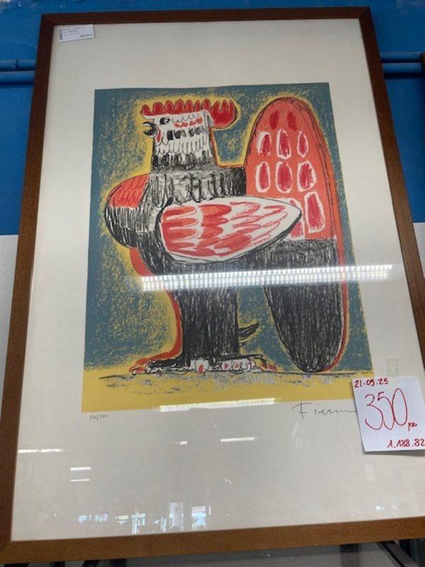 Quadro Gallo Fucsia - immagine 3