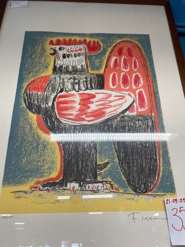 Quadro Gallo Fucsia - immagine 4
