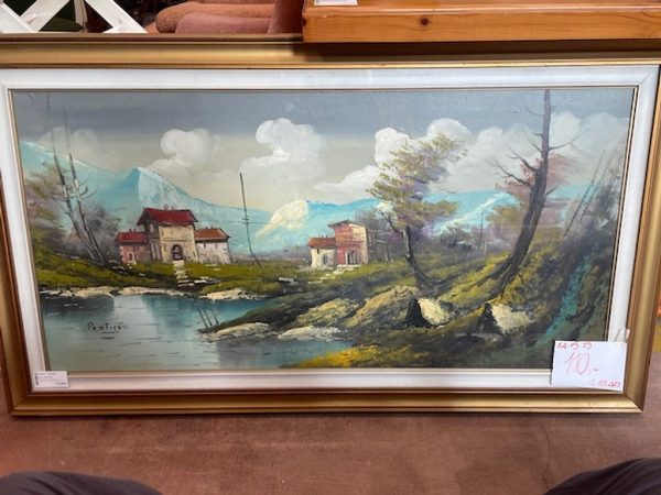 Quadro Rettang Orrizont Ponticelli Case Alberi Laghetto