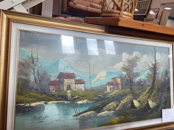 Quadro Rettang Orrizont Ponticelli Case Alberi Laghetto - immagine 3