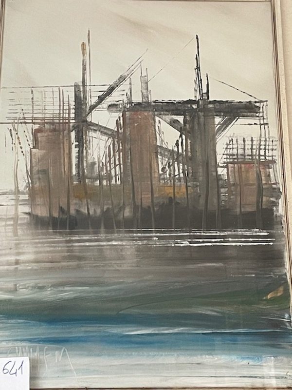 Quadro Cornice Legno Grigio Dorato Rivoluzione Industriale - immagine 3