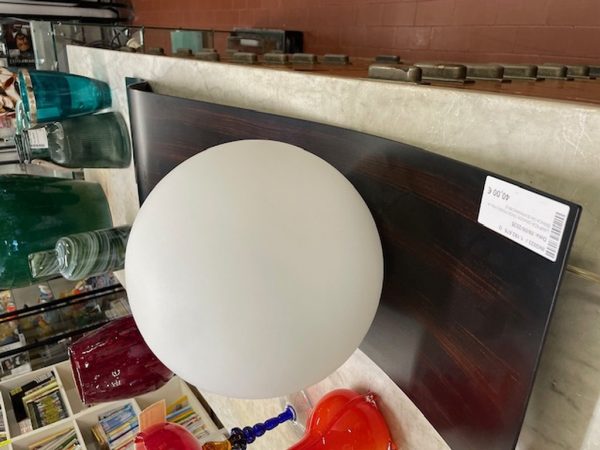 Lampada Grande Onde Ferro Palla Bianca Da Soprammobile - immagine 4