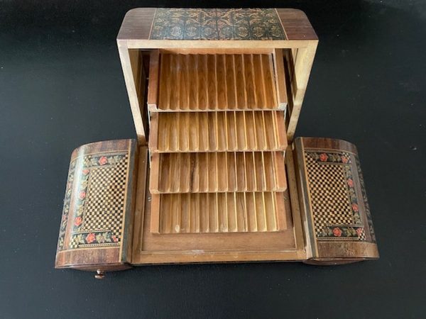 Porta Sigarette Carillon In Legno Decorato(difetto) - immagine 3