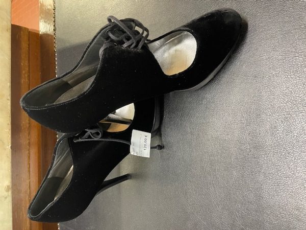 Decolletè In Velluto Nero Int Pelle Stuart Weitzman N 40 - immagine 4