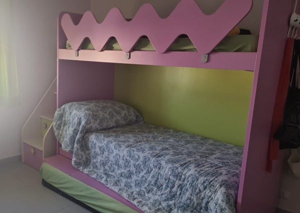 Letto A Ponte Con Scala Glicine E Verde - immagine 4