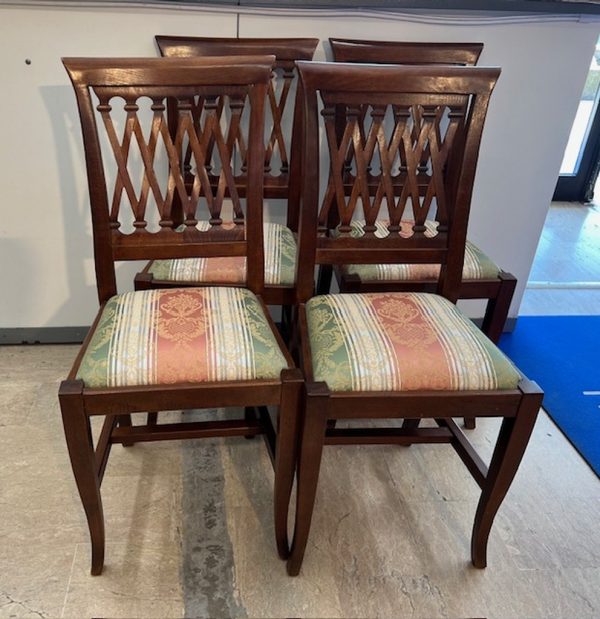 Sedie Legno Con Imbottitura Sedile Verde Rosso 4pz - immagine 5