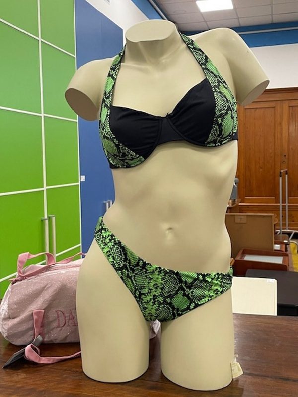 Costume 2 Pz Pitonato Verde Fluo Nero