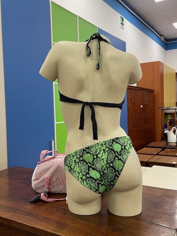 Costume 2 Pz Pitonato Verde Fluo Nero - immagine 3