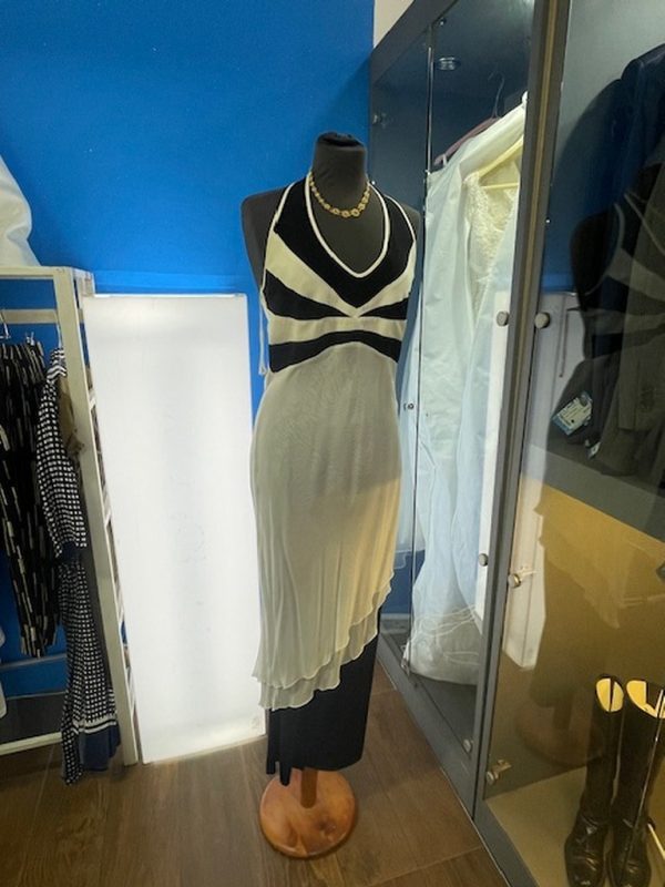 Comp Pantalone Nero Blusa Bianco Nero E Sciarpa 3 Pz Intrigo Tg 44 - immagine 7