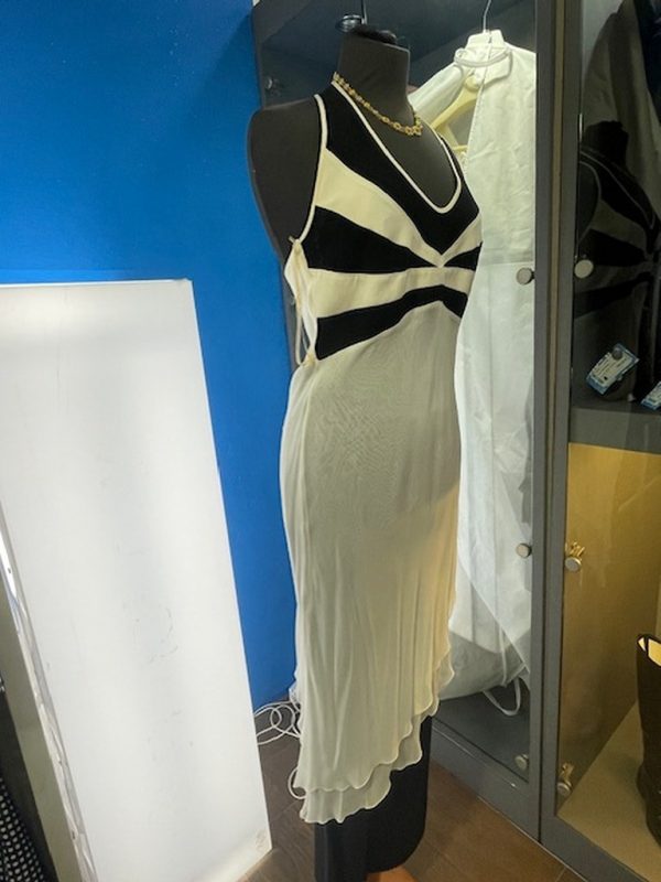 Comp Pantalone Nero Blusa Bianco Nero E Sciarpa 3 Pz Intrigo Tg 44 - immagine 8