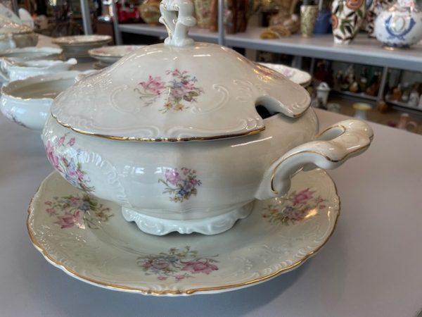 Serv Piatti Bianco Mazzi Fiori Colorati Bavaria Tivoli 50pz