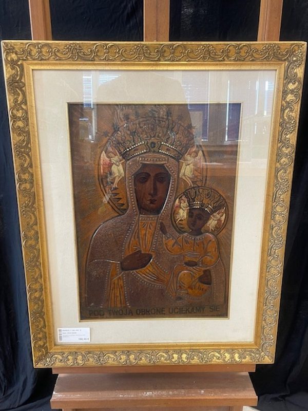 Quadro Su Legno Madonna Con Bambino - immagine 2