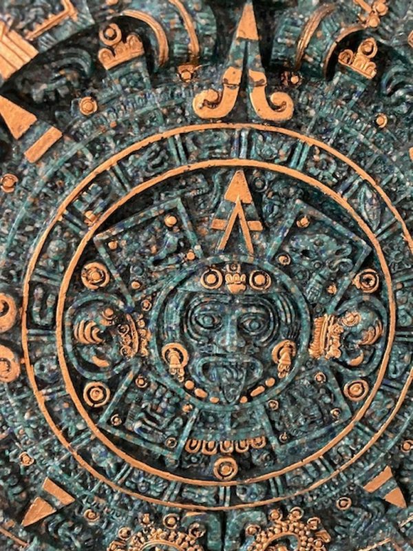 Decorazione Calendario Maya Verde Dorato
