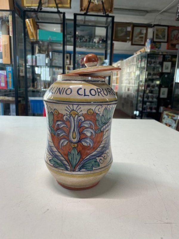 Vaso Farmacia Maiolica Dequalinio Cloruro Deruta 2 Pz - immagine 2