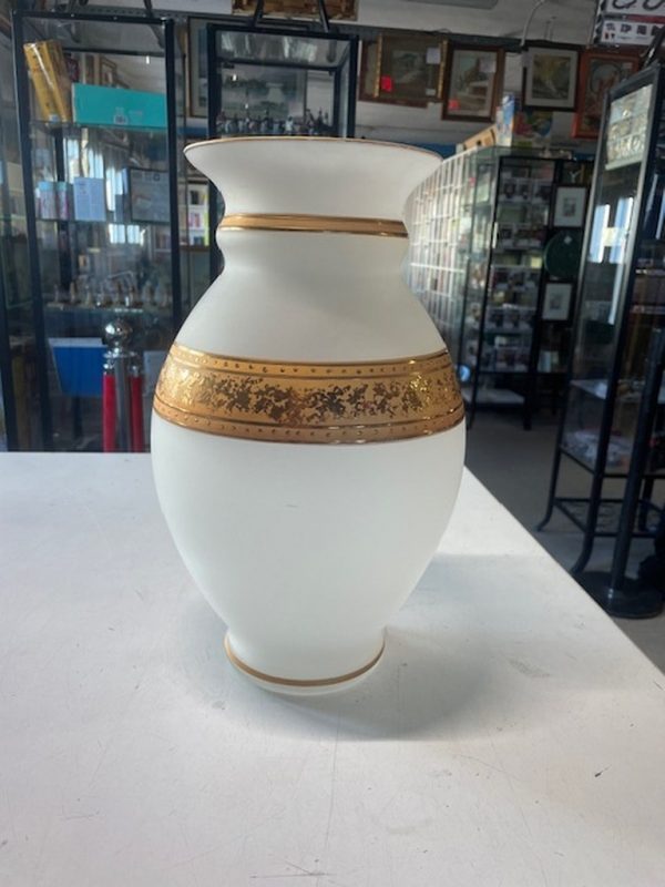Vaso Satinato Decori Dorati