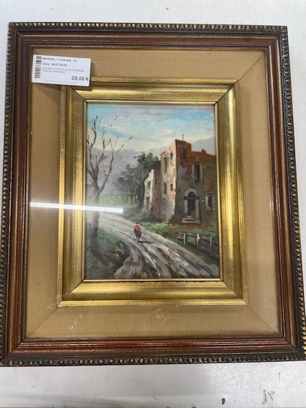 Quadro Cornice Legno Marrone Casa In Campagna