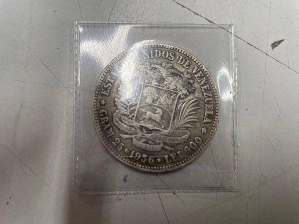 Moneta 2 Bolivar 1936 Venezuela 25gr Arg 900