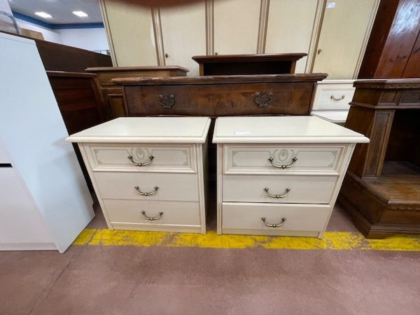 Coppia Comodini Legno Panna 2pz - immagine 2