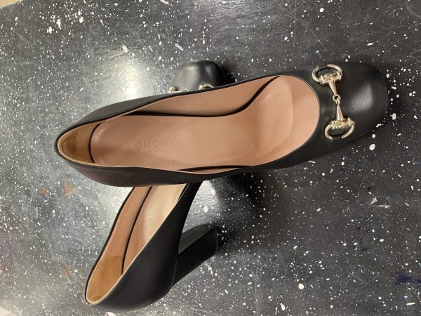 Decollete Nero Gucci Fibia Metallo Davanti 38