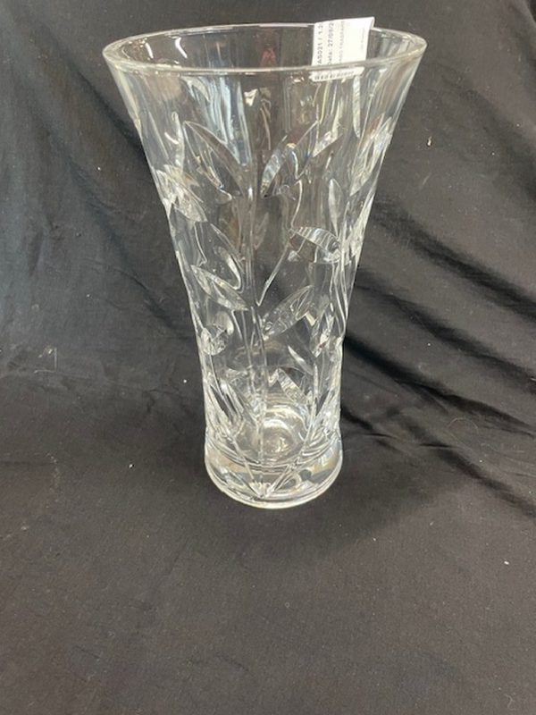 Vaso Trasparente Incisione Foglie