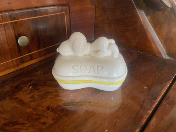 Portasapone Ceramica Bianco Snoopy