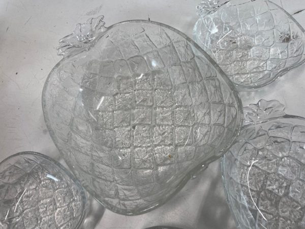 Serv Ciotoline 7pz Vetro Forma Ananas