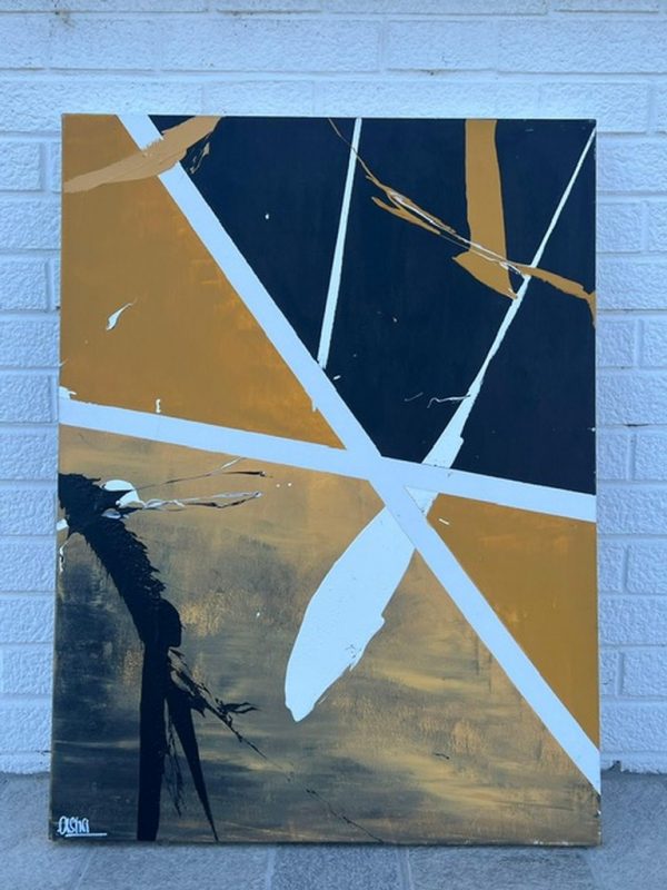 Quadro Tela Astratto Beige Bianco Casini