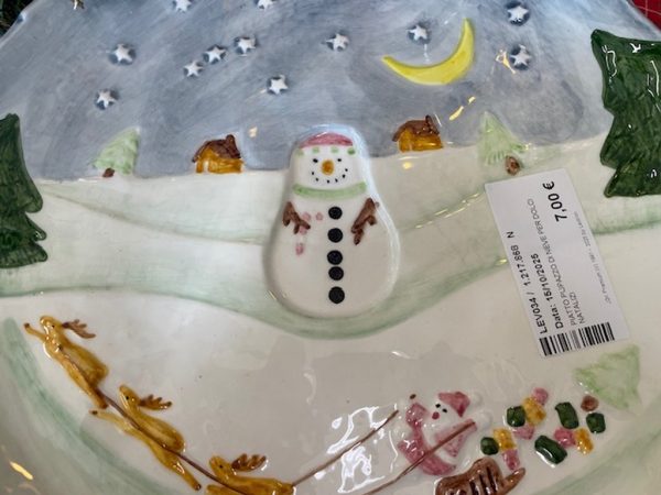 Piatto Pupazzo Di Neve Per Dolci Natalizi - immagine 2