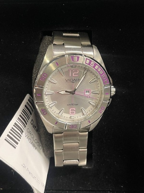 Orologio Metallo Inserti Viola Vagary - immagine 2