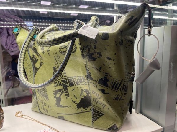 Borsa In Pelle Verde Disegni NeroGabs