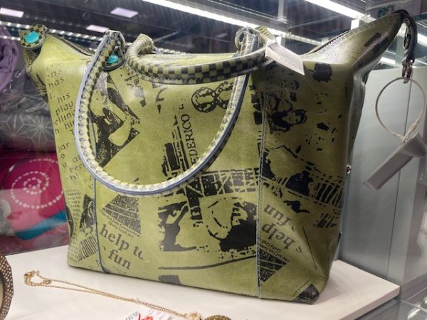 Borsa In Pelle Verde Disegni NeroGabs - immagine 2